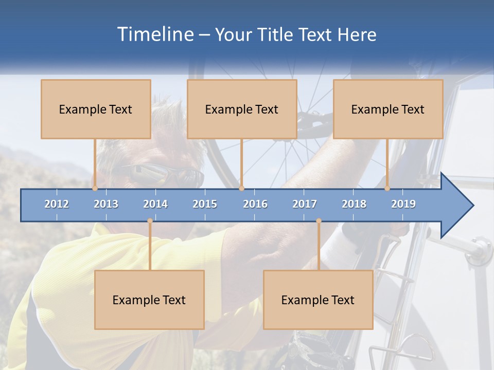 A Man In A Yellow Shirt Is Fixing A Bicycle PowerPoint Template