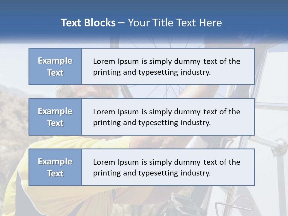 A Man In A Yellow Shirt Is Fixing A Bicycle PowerPoint Template