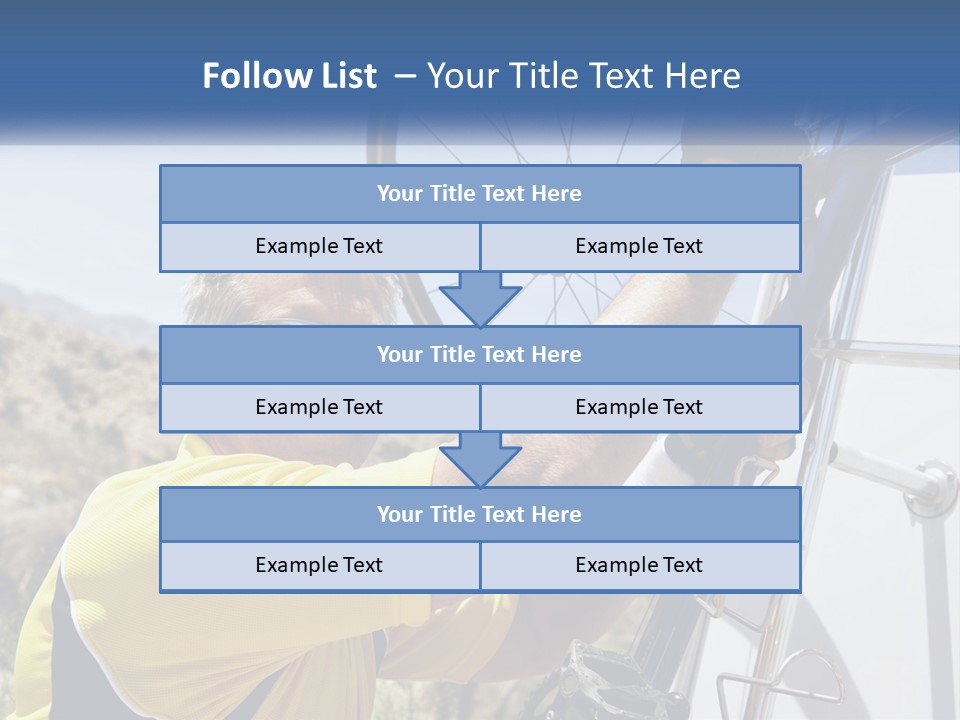 A Man In A Yellow Shirt Is Fixing A Bicycle PowerPoint Template