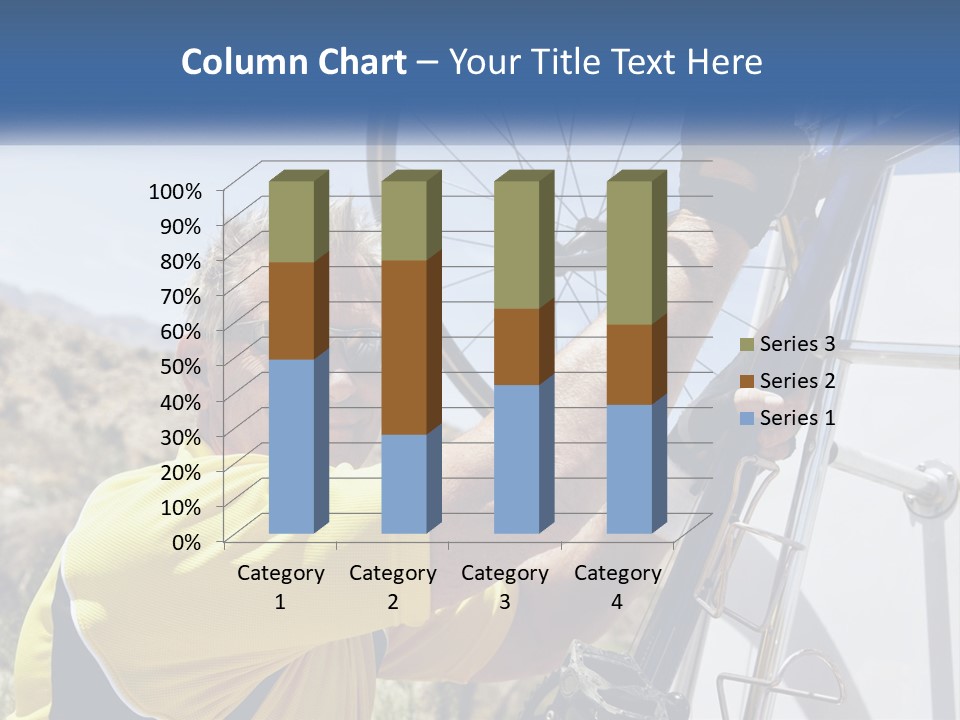 A Man In A Yellow Shirt Is Fixing A Bicycle PowerPoint Template