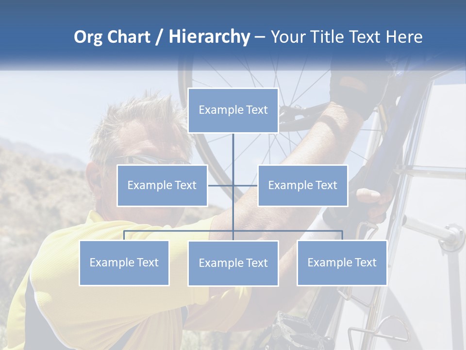 A Man In A Yellow Shirt Is Fixing A Bicycle PowerPoint Template