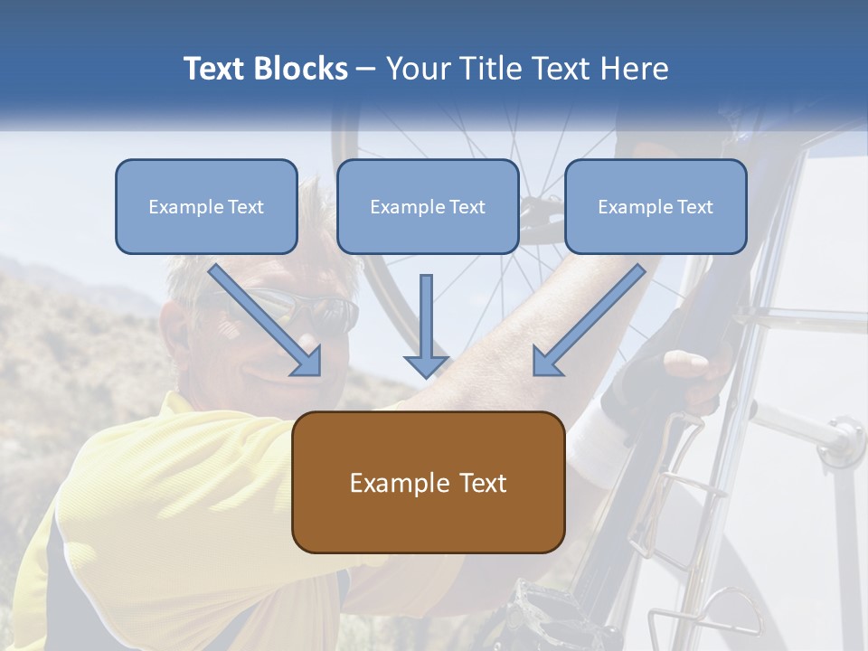 A Man In A Yellow Shirt Is Fixing A Bicycle PowerPoint Template