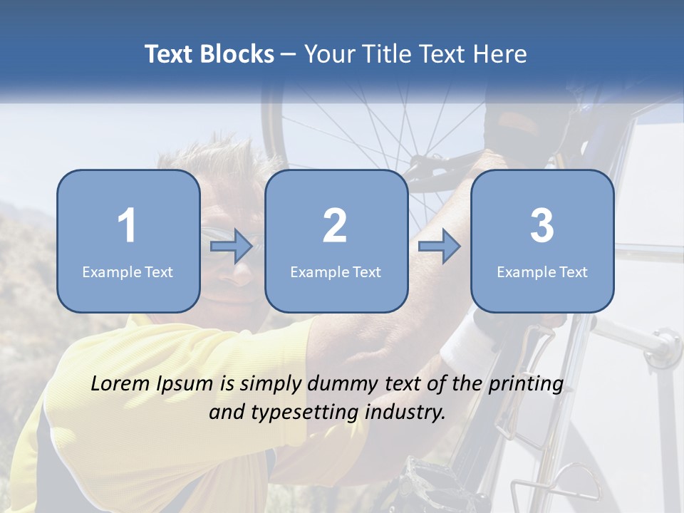 A Man In A Yellow Shirt Is Fixing A Bicycle PowerPoint Template