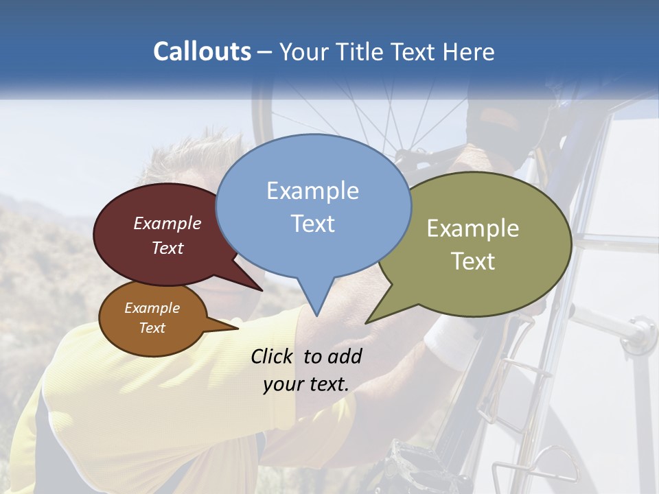 A Man In A Yellow Shirt Is Fixing A Bicycle PowerPoint Template