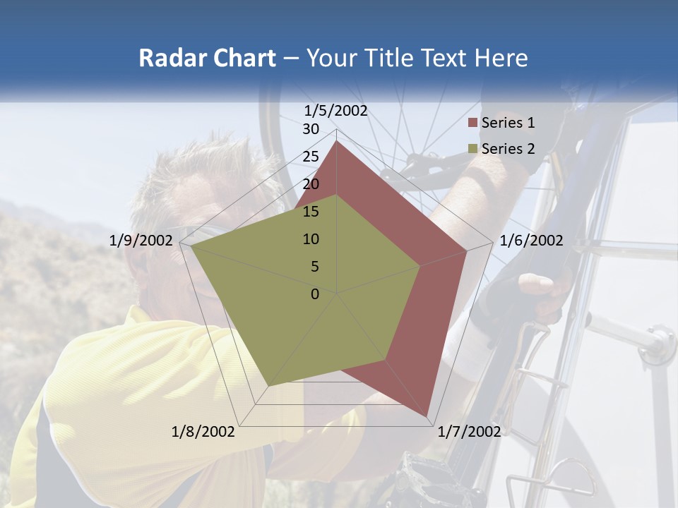 A Man In A Yellow Shirt Is Fixing A Bicycle PowerPoint Template
