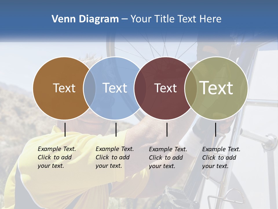 A Man In A Yellow Shirt Is Fixing A Bicycle PowerPoint Template