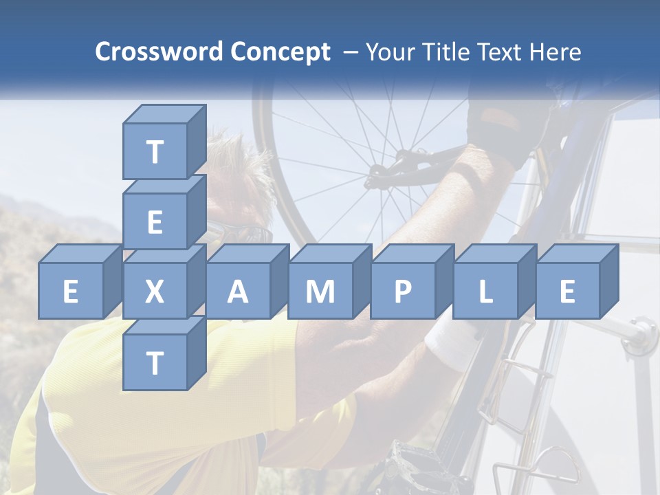 A Man In A Yellow Shirt Is Fixing A Bicycle PowerPoint Template
