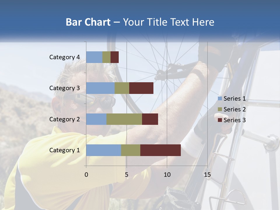 A Man In A Yellow Shirt Is Fixing A Bicycle PowerPoint Template