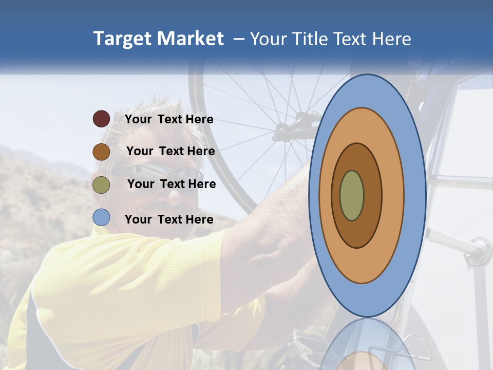 A Man In A Yellow Shirt Is Fixing A Bicycle PowerPoint Template