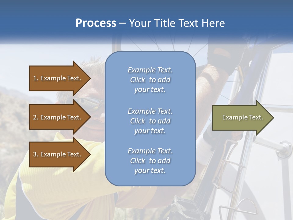 A Man In A Yellow Shirt Is Fixing A Bicycle PowerPoint Template