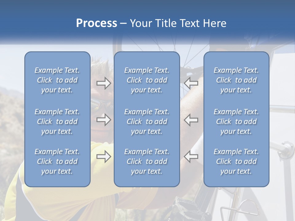 A Man In A Yellow Shirt Is Fixing A Bicycle PowerPoint Template