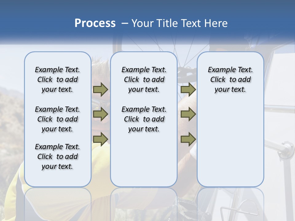 A Man In A Yellow Shirt Is Fixing A Bicycle PowerPoint Template