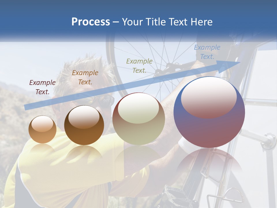 A Man In A Yellow Shirt Is Fixing A Bicycle PowerPoint Template
