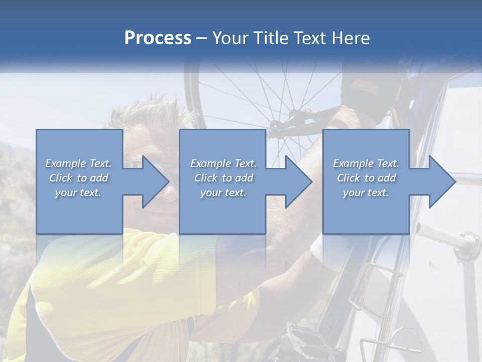 A Man In A Yellow Shirt Is Fixing A Bicycle PowerPoint Template