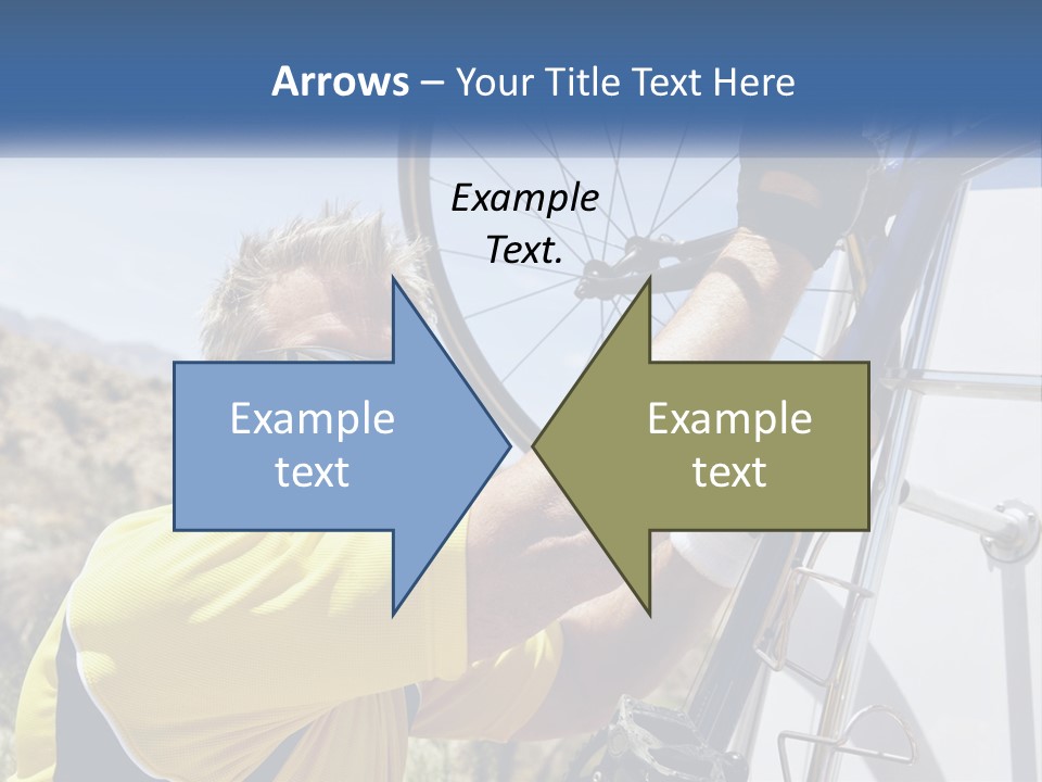 A Man In A Yellow Shirt Is Fixing A Bicycle PowerPoint Template