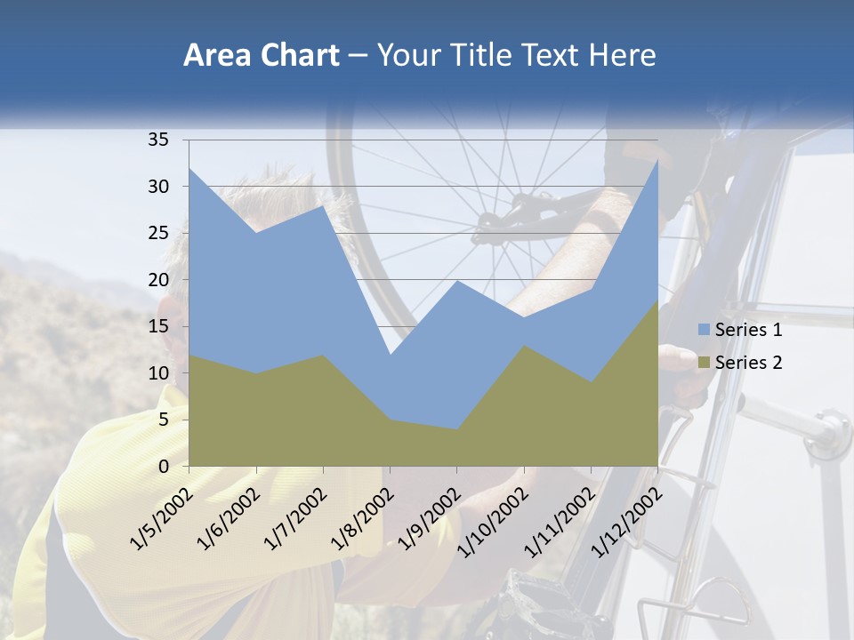 A Man In A Yellow Shirt Is Fixing A Bicycle PowerPoint Template
