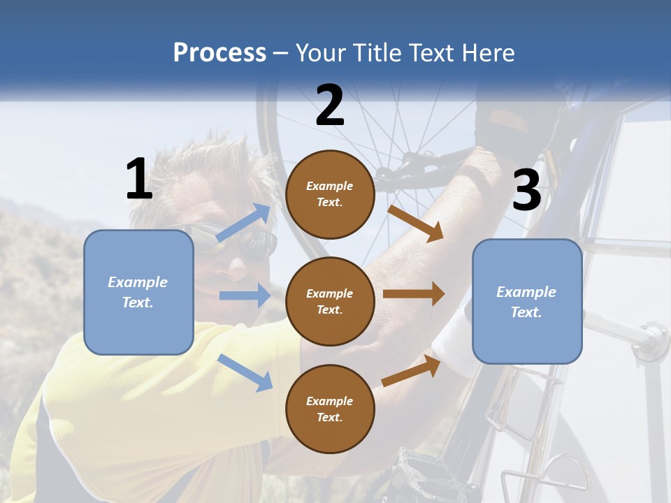 A Man In A Yellow Shirt Is Fixing A Bicycle PowerPoint Template