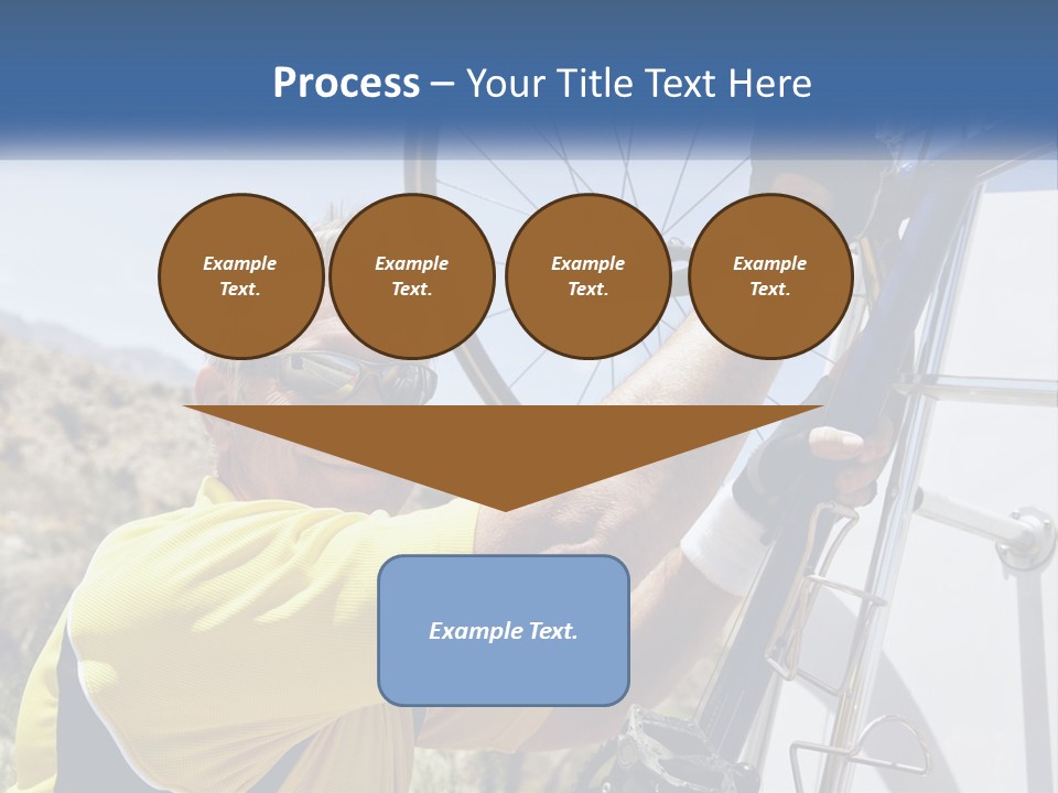 A Man In A Yellow Shirt Is Fixing A Bicycle PowerPoint Template