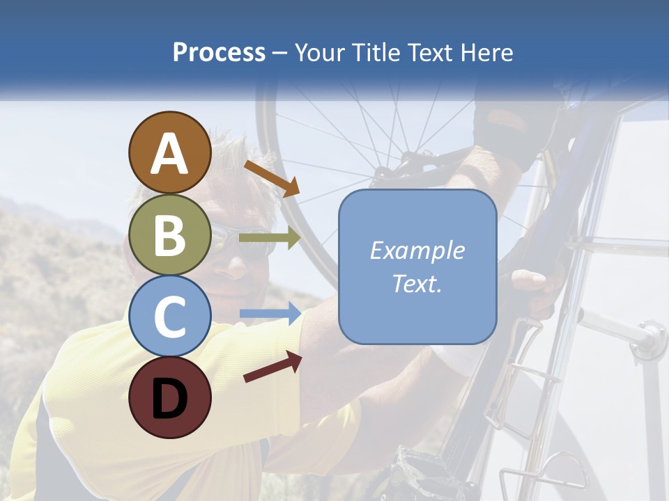 A Man In A Yellow Shirt Is Fixing A Bicycle PowerPoint Template