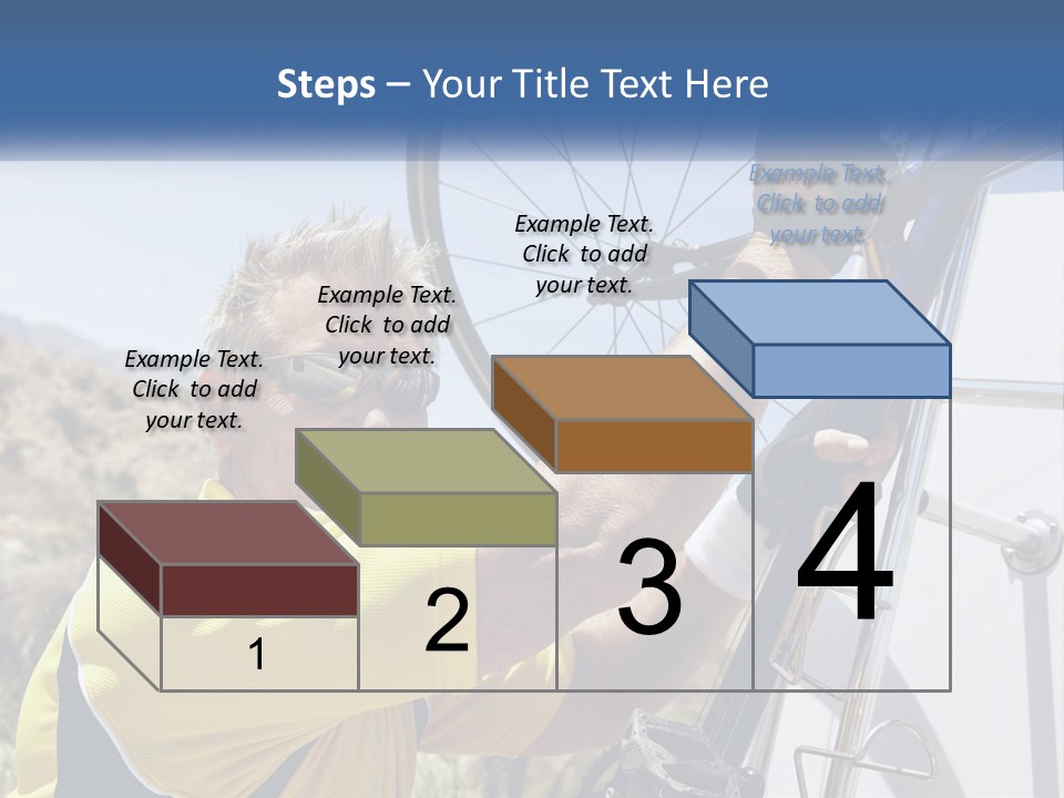 A Man In A Yellow Shirt Is Fixing A Bicycle PowerPoint Template