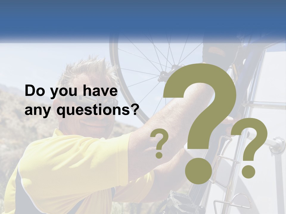 A Man In A Yellow Shirt Is Fixing A Bicycle PowerPoint Template