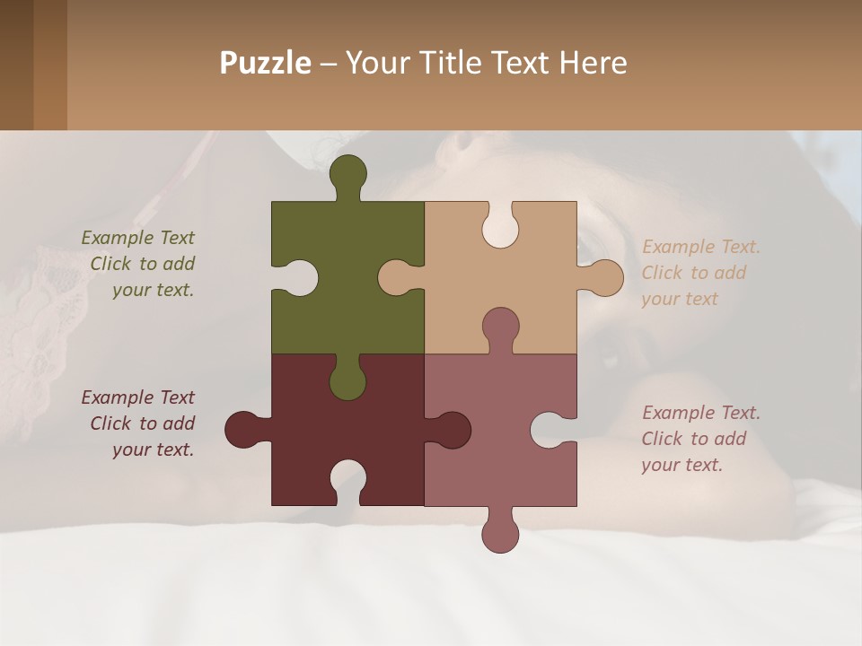 A Beautiful Woman Laying On Top Of A Bed PowerPoint Template