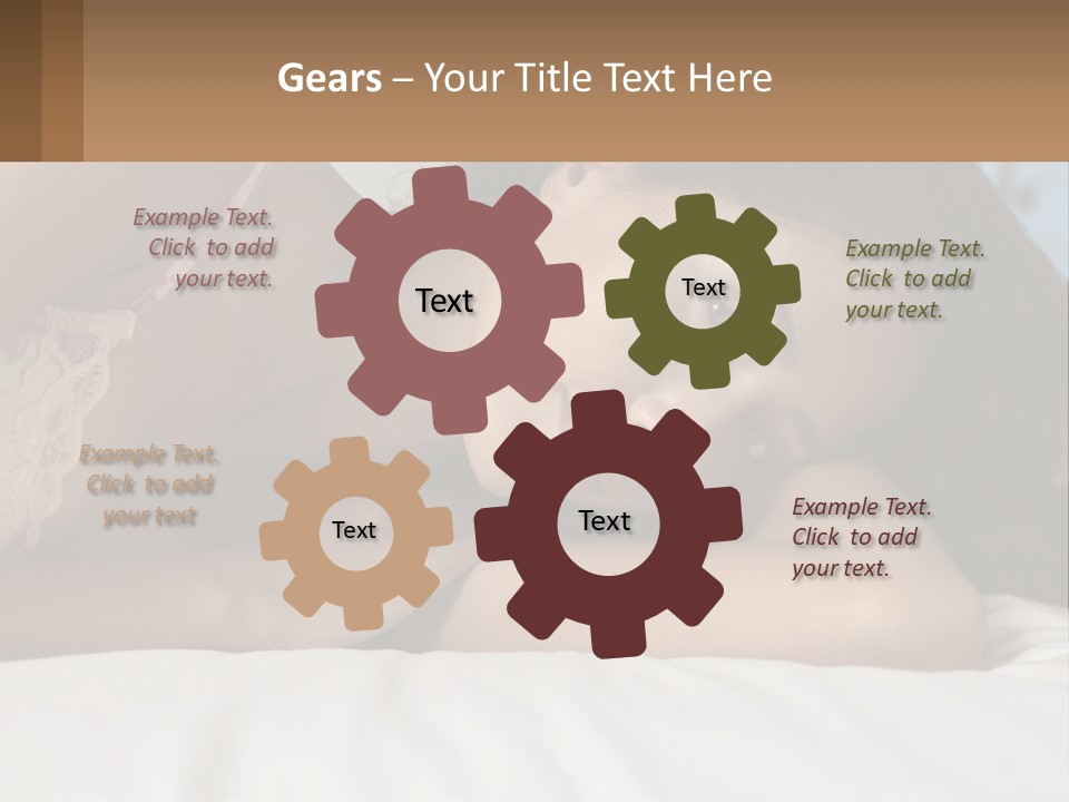 A Beautiful Woman Laying On Top Of A Bed PowerPoint Template