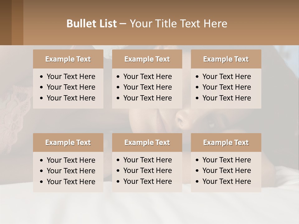 A Beautiful Woman Laying On Top Of A Bed PowerPoint Template