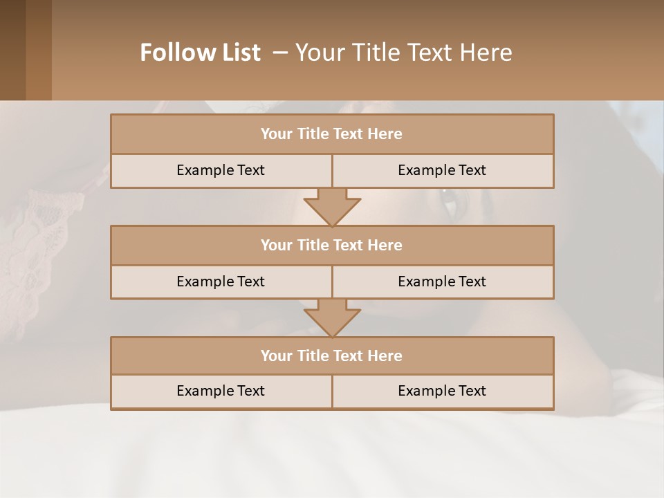 A Beautiful Woman Laying On Top Of A Bed PowerPoint Template