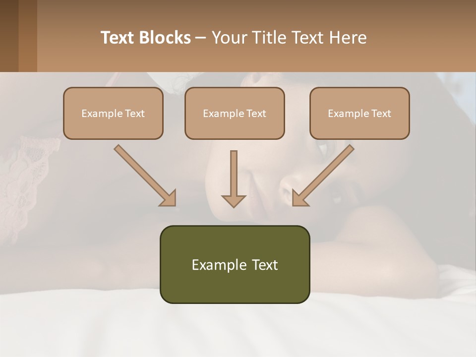 A Beautiful Woman Laying On Top Of A Bed PowerPoint Template