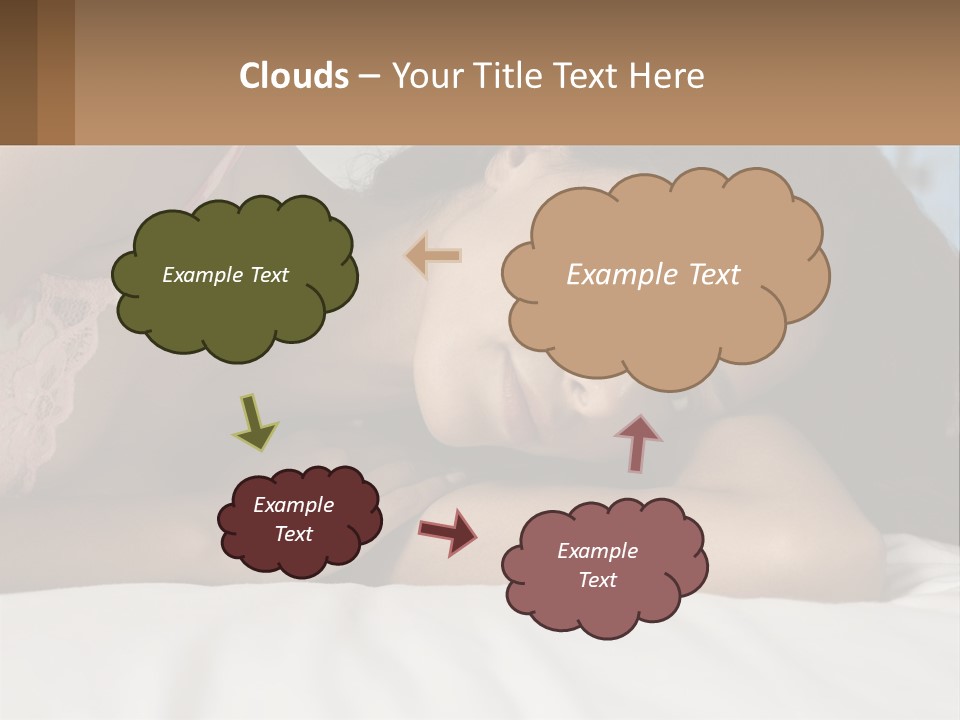 A Beautiful Woman Laying On Top Of A Bed PowerPoint Template