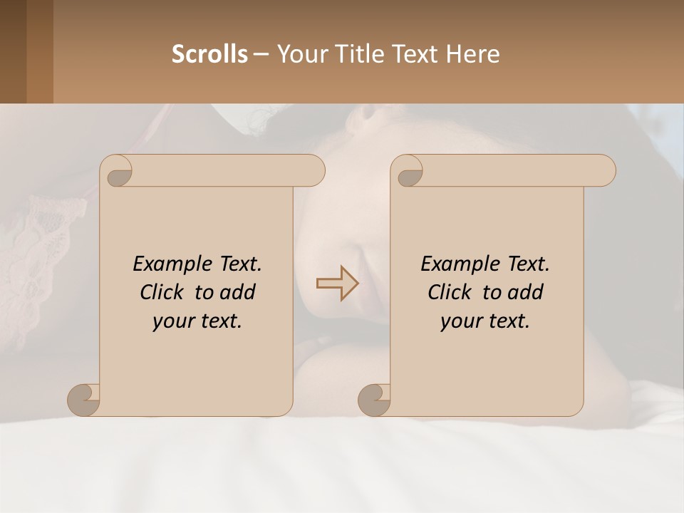 A Beautiful Woman Laying On Top Of A Bed PowerPoint Template