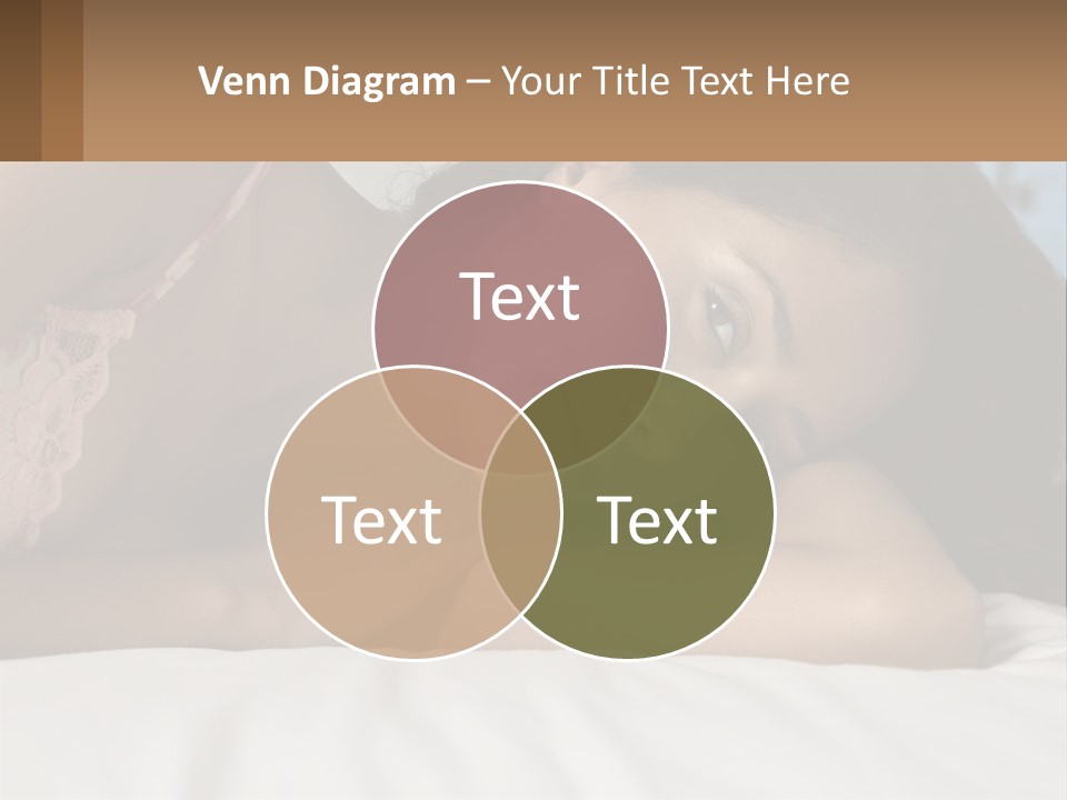 A Beautiful Woman Laying On Top Of A Bed PowerPoint Template