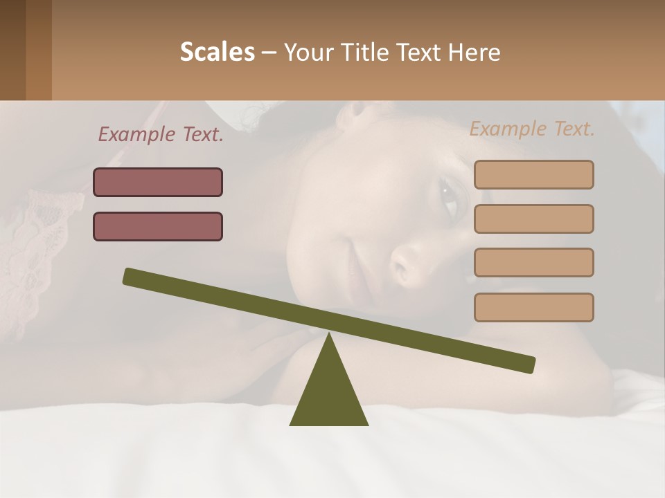 A Beautiful Woman Laying On Top Of A Bed PowerPoint Template