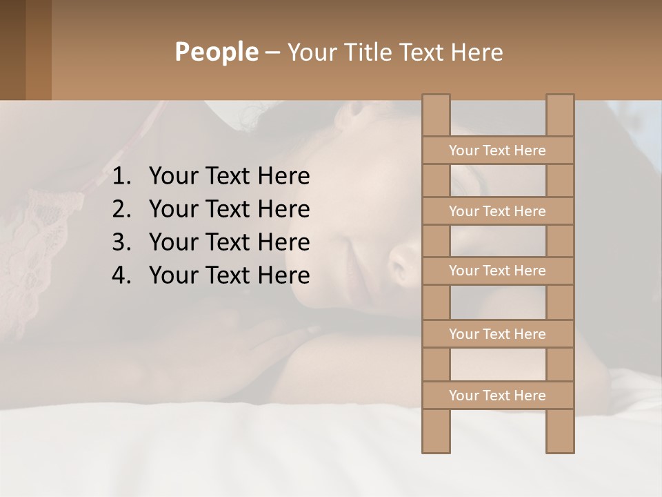 A Beautiful Woman Laying On Top Of A Bed PowerPoint Template