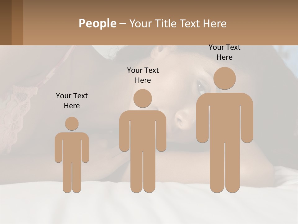 A Beautiful Woman Laying On Top Of A Bed PowerPoint Template