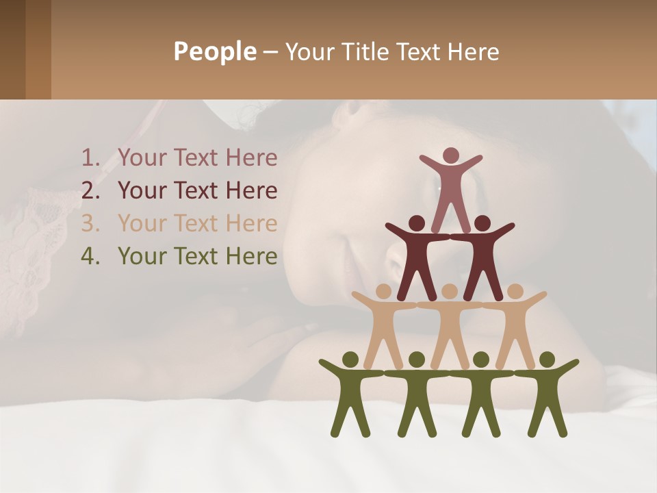 A Beautiful Woman Laying On Top Of A Bed PowerPoint Template