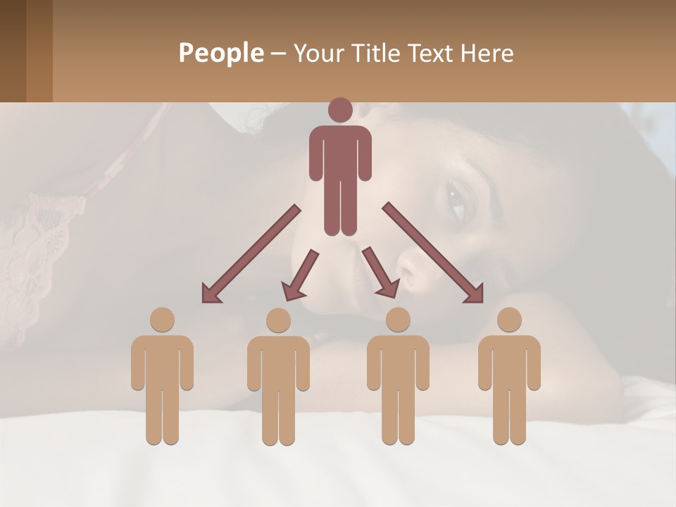 A Beautiful Woman Laying On Top Of A Bed PowerPoint Template