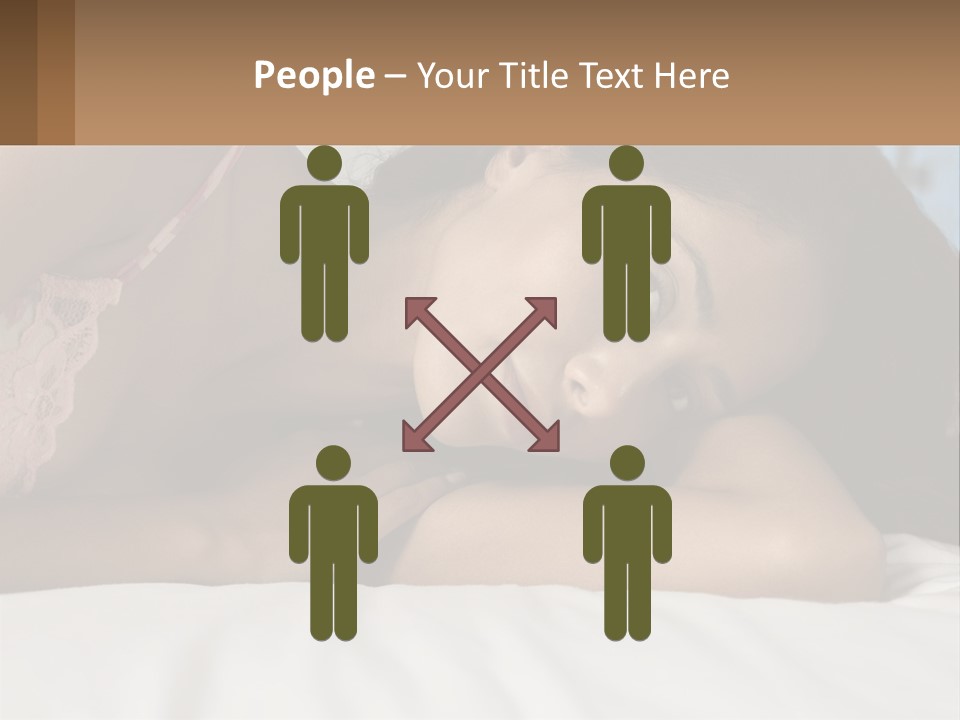 A Beautiful Woman Laying On Top Of A Bed PowerPoint Template