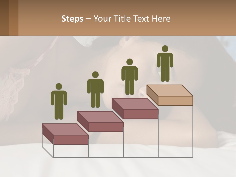 A Beautiful Woman Laying On Top Of A Bed PowerPoint Template