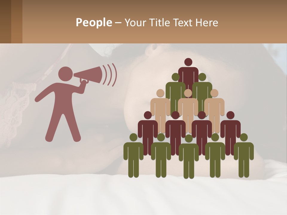 A Beautiful Woman Laying On Top Of A Bed PowerPoint Template