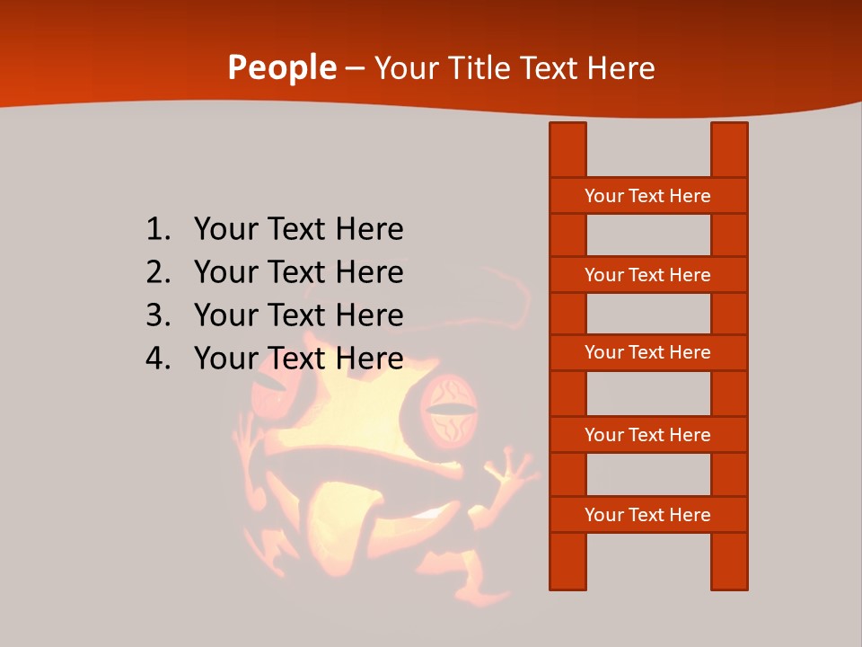 A Pumpkin With A Frog Carved Into It PowerPoint Template