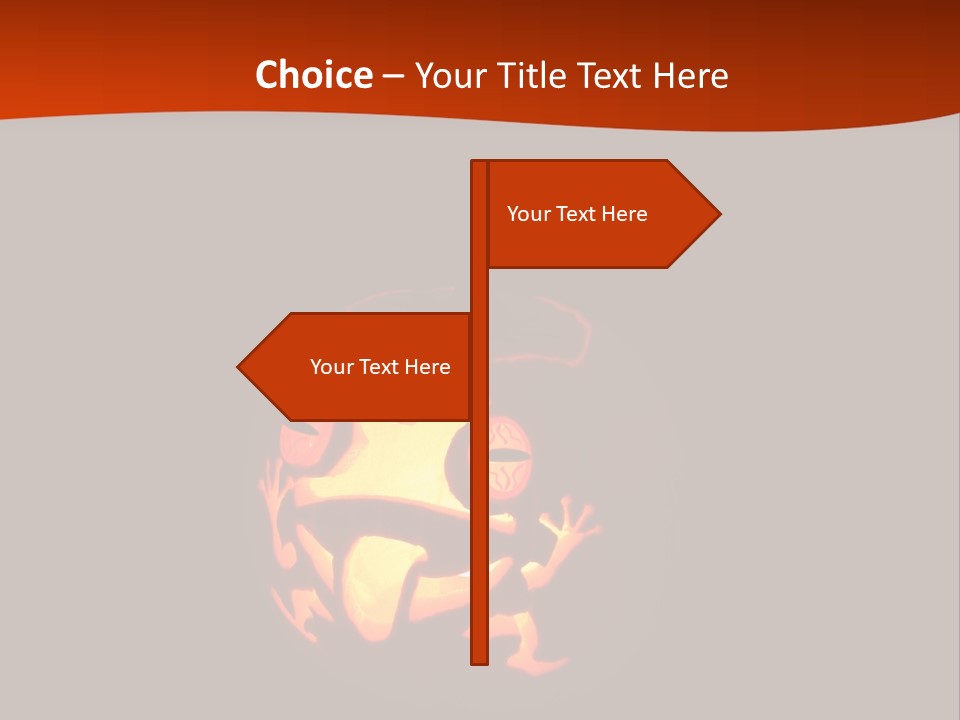 A Pumpkin With A Frog Carved Into It PowerPoint Template