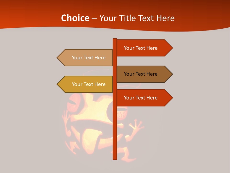 A Pumpkin With A Frog Carved Into It PowerPoint Template