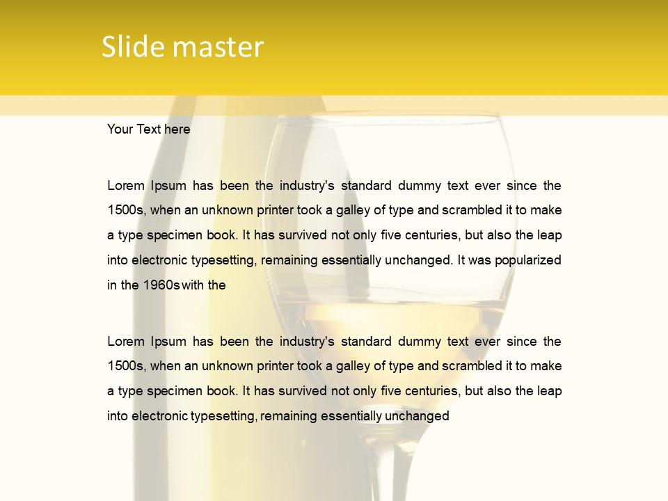 A Bottle Of Wine Next To A Glass Of Wine PowerPoint Template