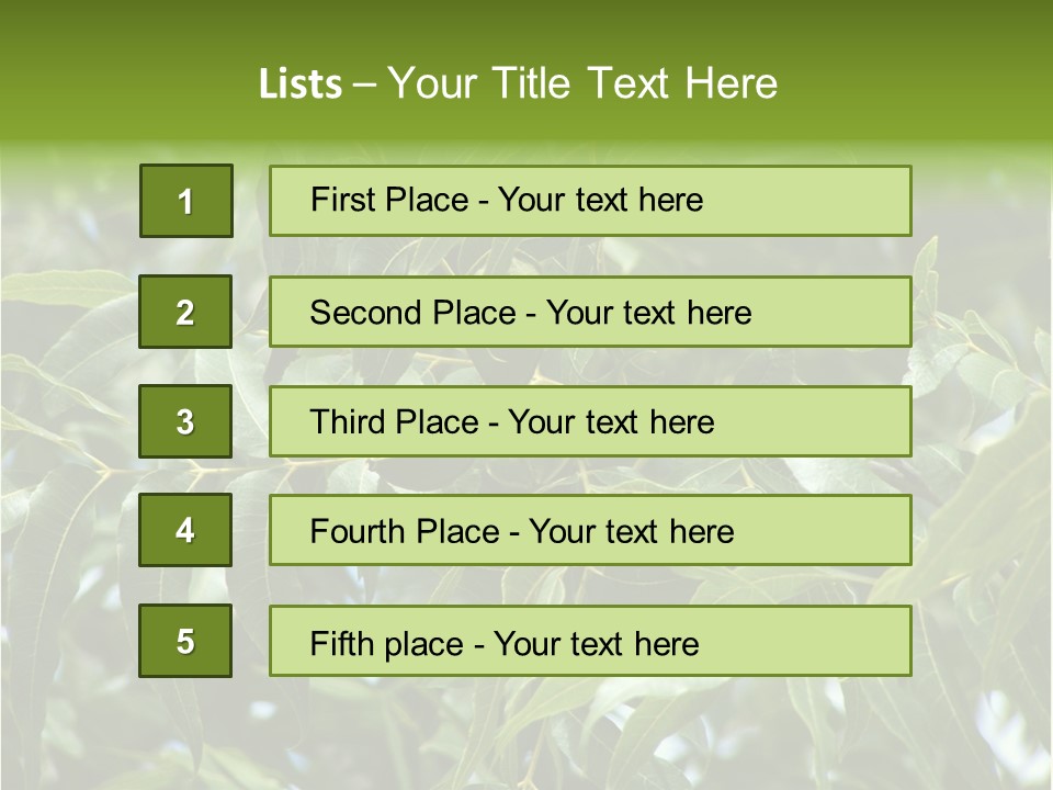 A Green Tree With Leaves And Nuts On It PowerPoint Template
