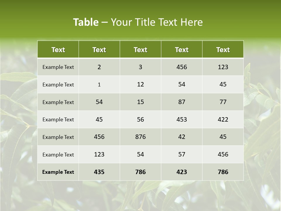 A Green Tree With Leaves And Nuts On It PowerPoint Template