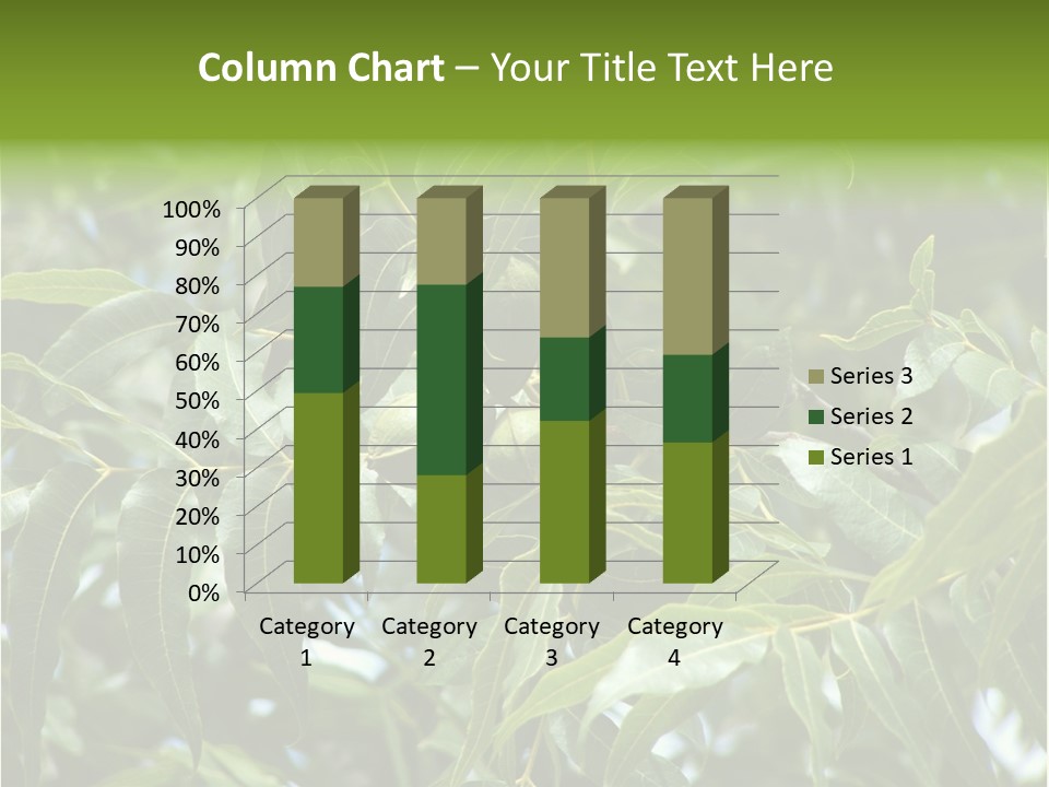 A Green Tree With Leaves And Nuts On It PowerPoint Template