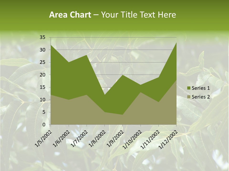 A Green Tree With Leaves And Nuts On It PowerPoint Template