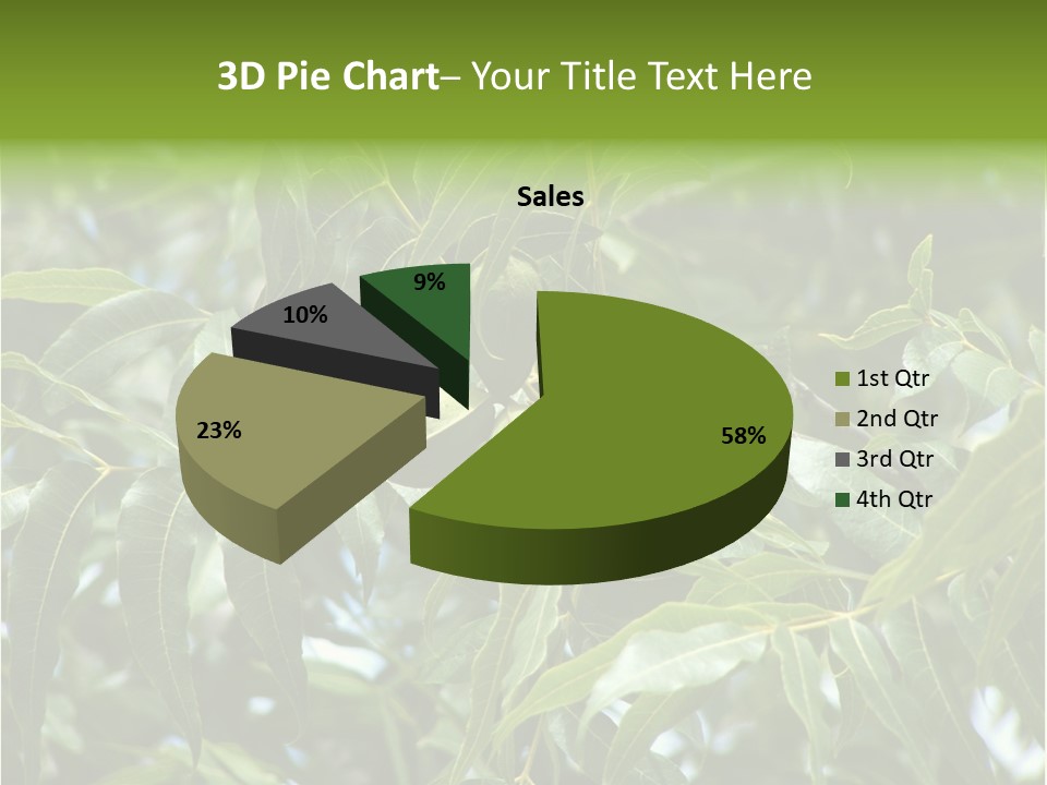 A Green Tree With Leaves And Nuts On It PowerPoint Template